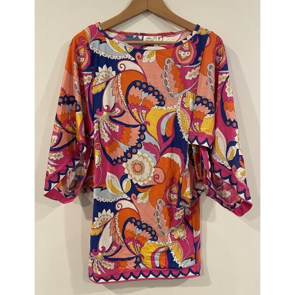 NWT Trina Turk Swim Cover Up Dress Pink Blue Orange Yellow Small S New - Picture 1 of 5